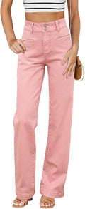Sidefeel High Waisted Straight Leg Jeans - Flattering Stretch Fit