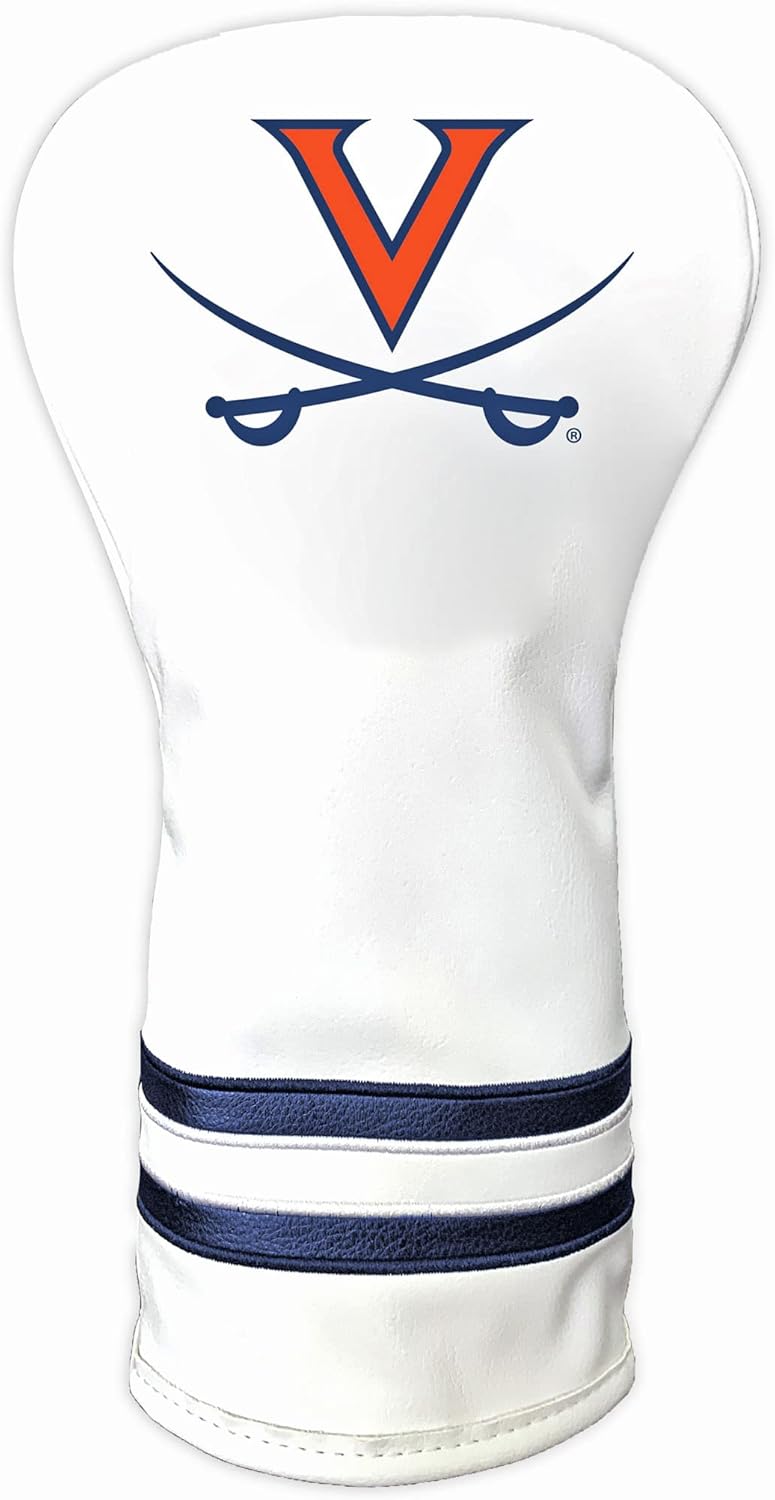 NCAA White Vintage Driver Golf Club Headcover for Stylish Play