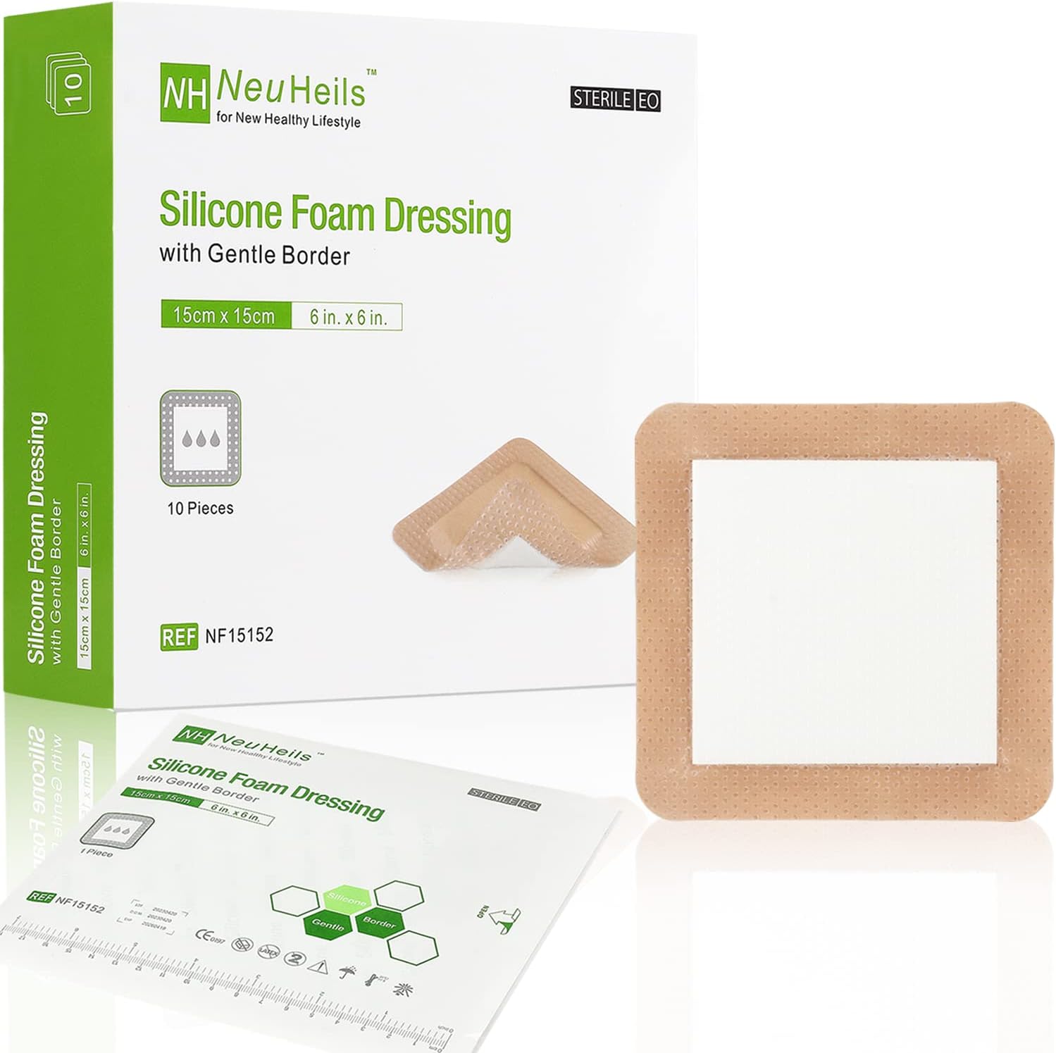 Silicone Adhesive Foam Dressing for Bed Sores and Ulcers