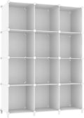 Cube Storage Organizer 12 Cube Bookshelf - Stackable Home Storage