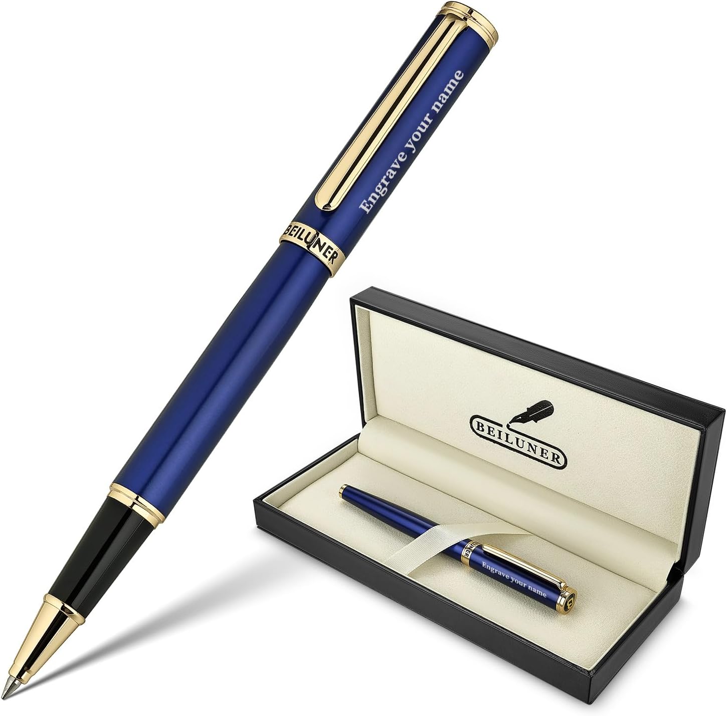 BEILUNER Blue Personalized Pen: Luxury Rollerball Gift Idea