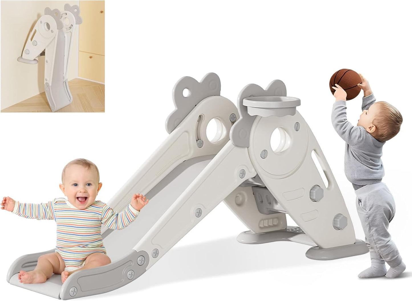 BIERUM Toddler Slide 3 in 1 Indoor Foldable Kids Slide Fun