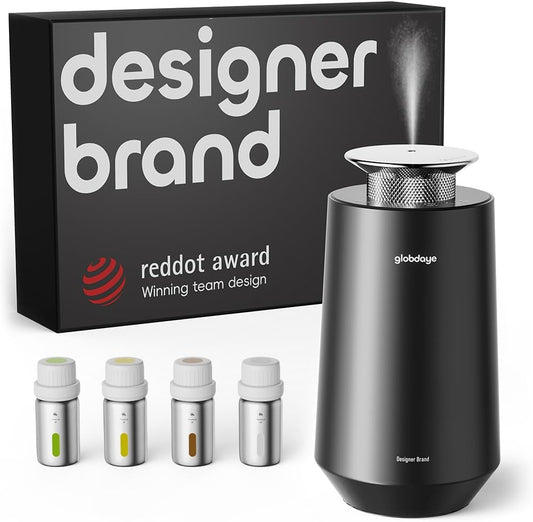 Rechargeable Smart Car Air Freshener Kit - 4 Luxury Oils, Waterless Diffuser