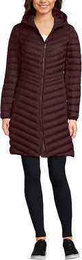 Lands' End Women's Ultralight Packable Long Down Coat - Warm, Travel F