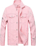 LZLER Men's Denim Jacket Distressed Slim Fit Trucker - Vintage Style