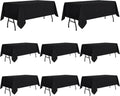 sancua 8 Pack Black Tablecloth 60 x 84 in - Stain & Wrinkle Resistant
