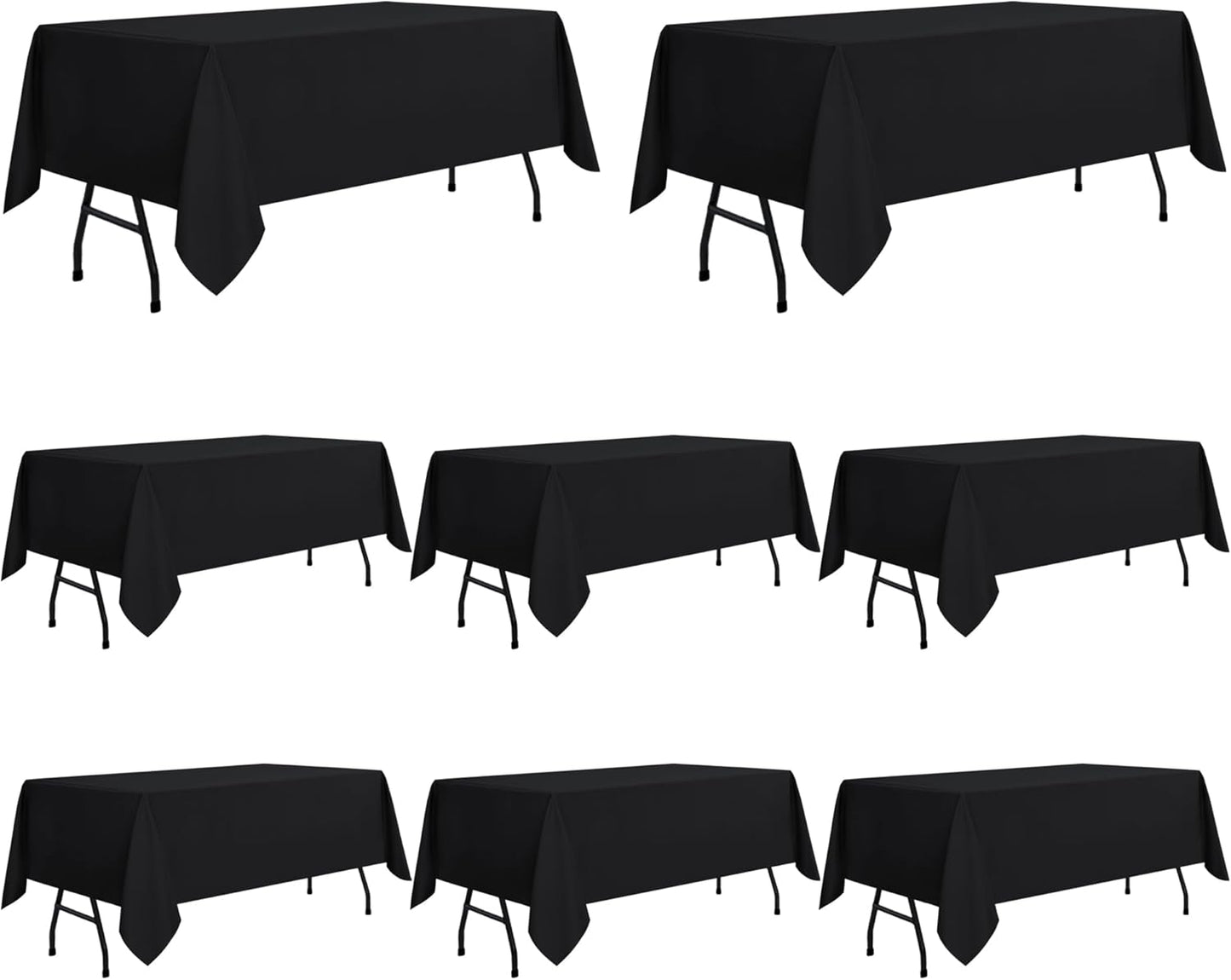 Sancua 8 Pack Black Tablecloths for 4ft Tables - Durable & Stylish