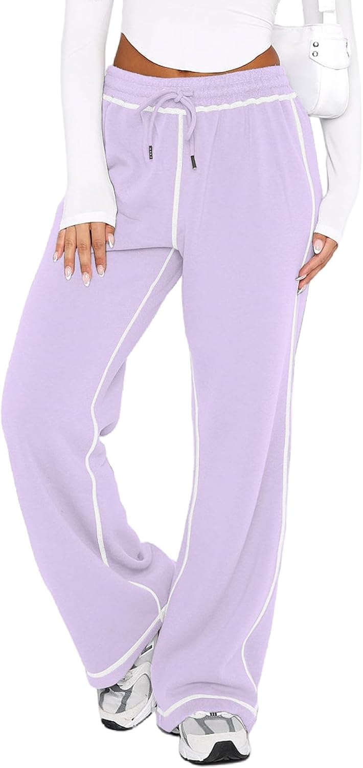 Track Pants Women Joggers Soft Wide Leg Sweatpants for Comfort