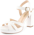 MERUMOTE Women's Open Toe Chunky High Heels Ankle Strap Platform Pumps