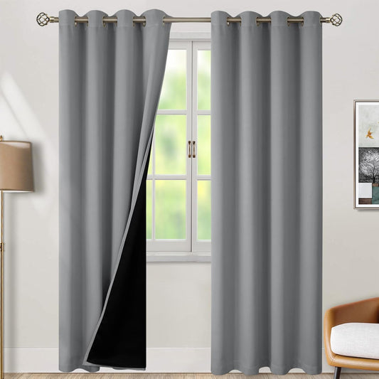 BGment Dove Grey Blackout Curtains for Bedroom 84 Inch Length