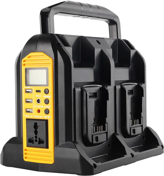 Portable Power Station for Dewalt Batteries - 350W Inverter with 4 Ports