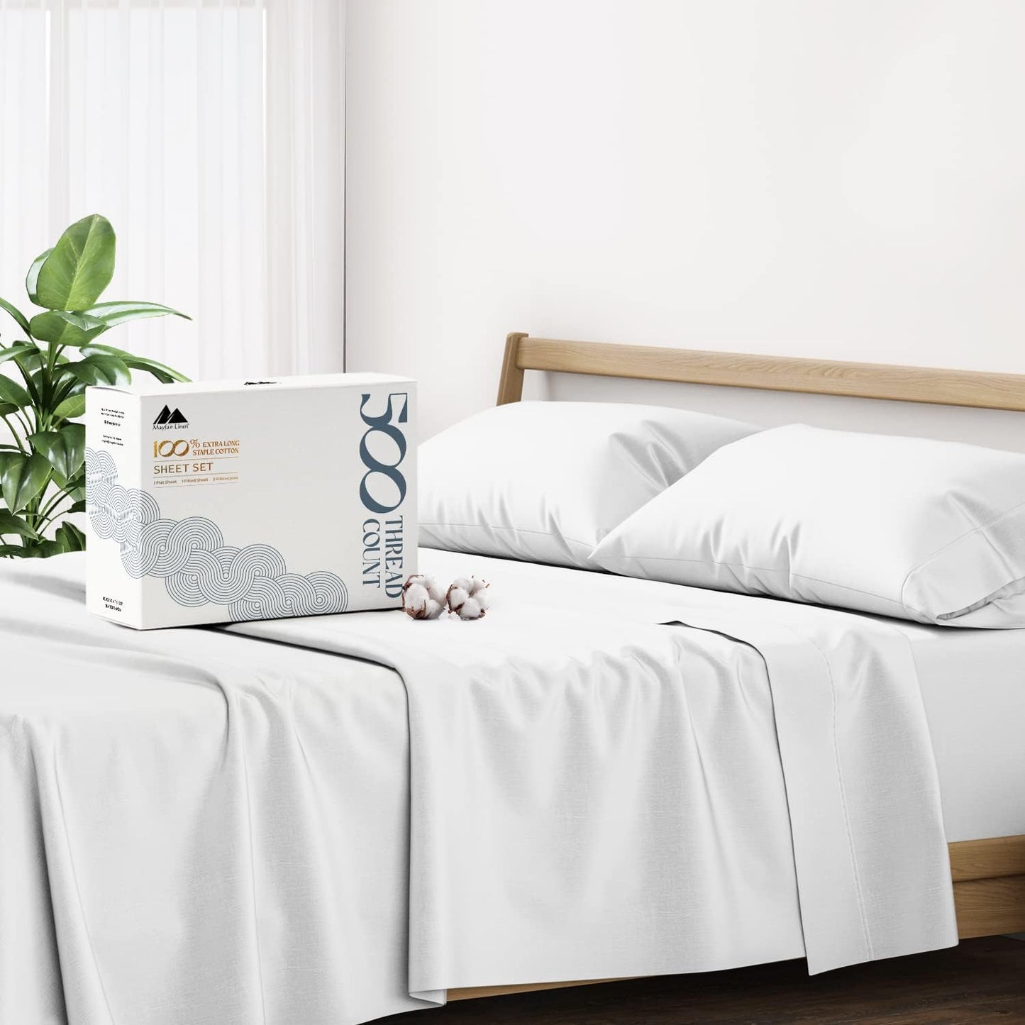 Mayfair Linen King Sheet Set - 500 Thread Count Cotton Sheets