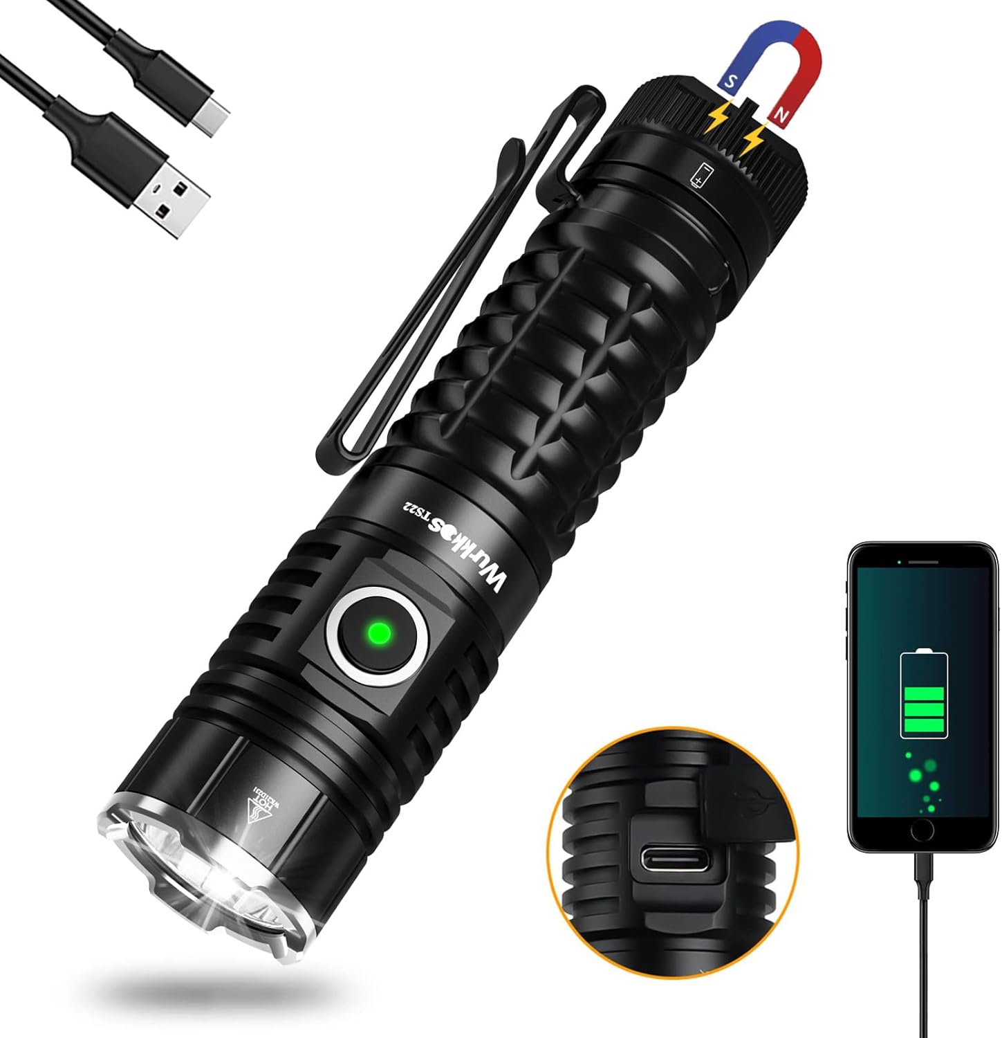 Wurkkos TS22 Mini EDC Flashlight - Super Bright 4500 Lumens
