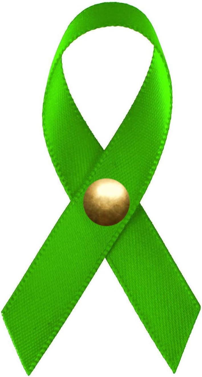 250 Lime Green Satin Awareness Ribbons for Mental Health Support