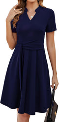 Women's Fit and Flare Dress with V Neck for Warm Weather Fashion