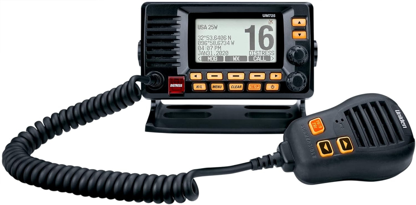 Uniden UM725BK Marine VHF Radio with NOAA Weather Alerts