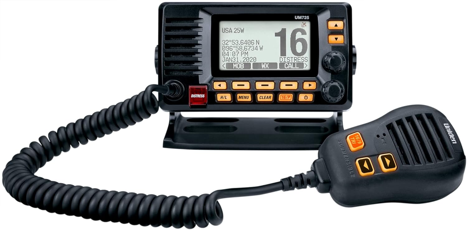 Uniden UM725BK Marine VHF Radio with NOAA Weather Alerts