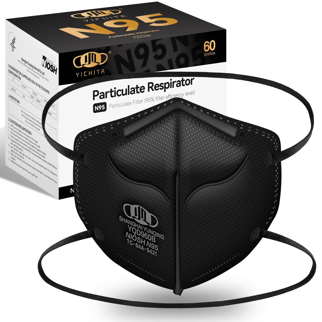 N95 Mask NIOSH Approved 60-Pack with Individually Wrapped Design