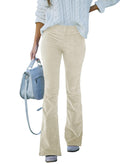 Women's Corduroy Flare Pants with Elastic Waist - Fall 2025