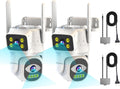 Dual Lens Cameras for Home Security 2K PTZ Outdoor - 2 Cameras in 1