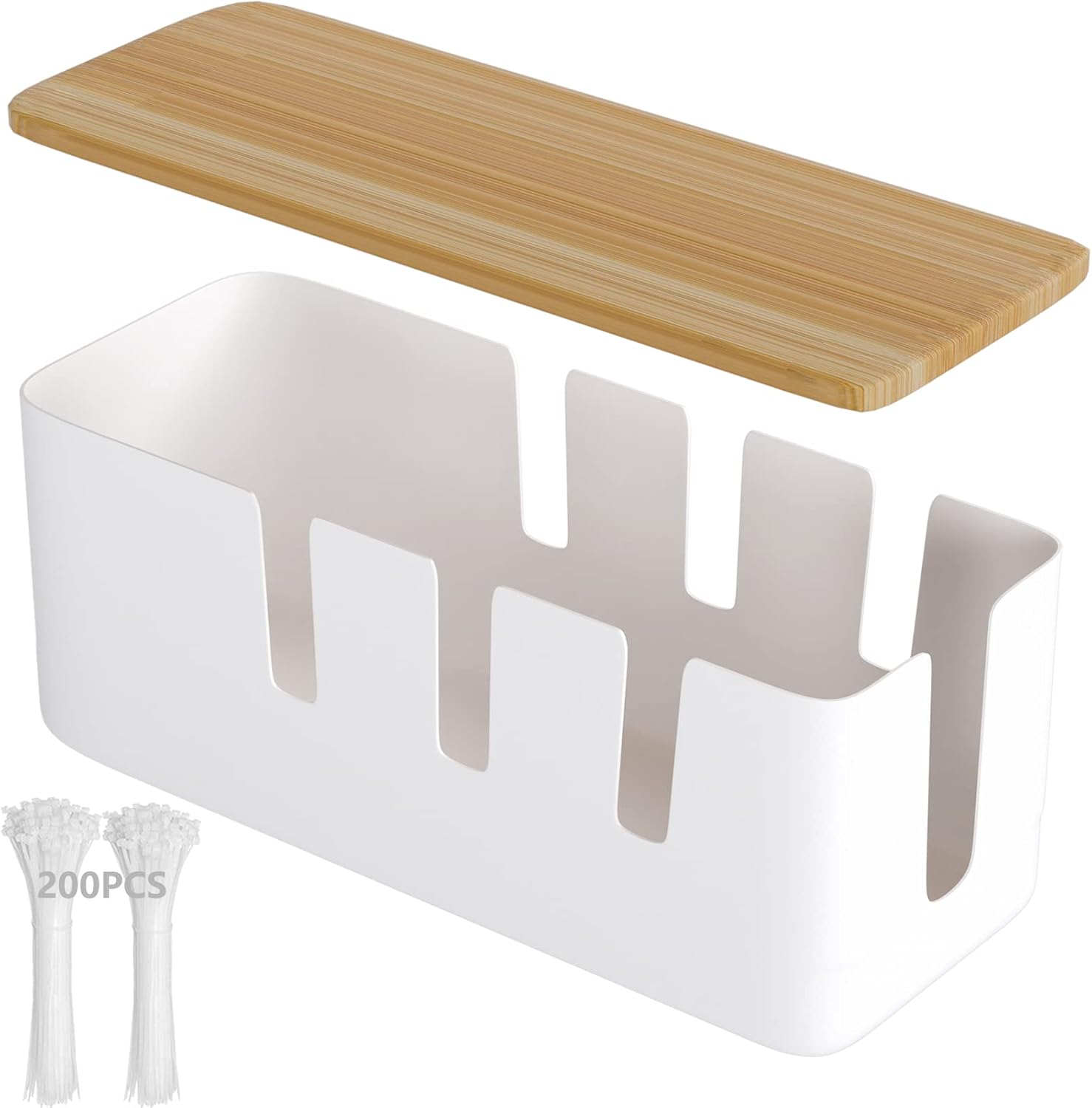 Wooden Cable Organizer Box - Declutter & Hide Cords