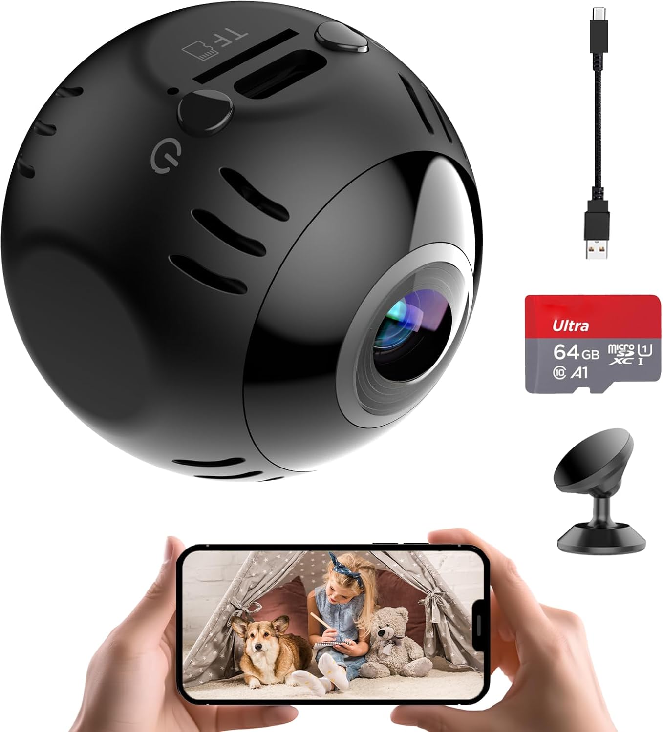 1080P WiFi Hidden Nanny Cam - Night Vision, Motion Detection
