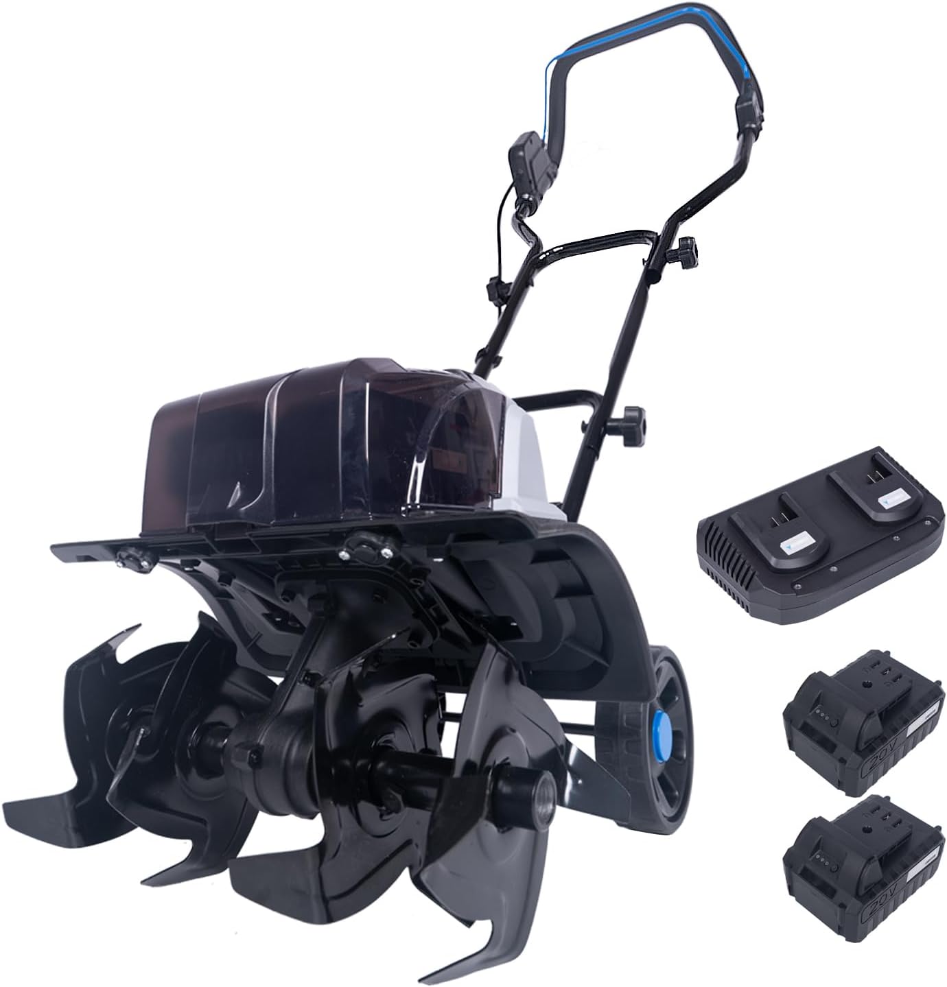 40V Cordless Tiller Cultivator with 16 Steel Tines for Gardening