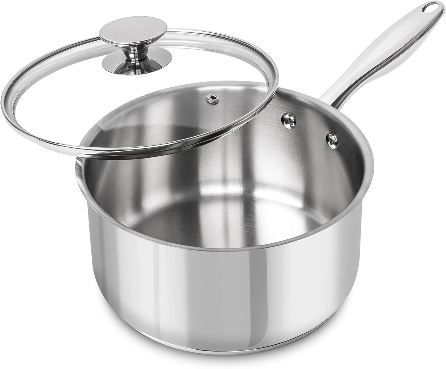 MICHELANGELO 3 Quart Saucepan with Lid for Versatile Cooking