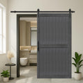 MDF Deep Gray 42in x 84in Barn Door with 8ft Hardware Kit - Smart