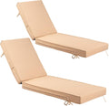 Outdoor Chaise Lounge Cushion 2 PCS - Waterproof 4in Comfort