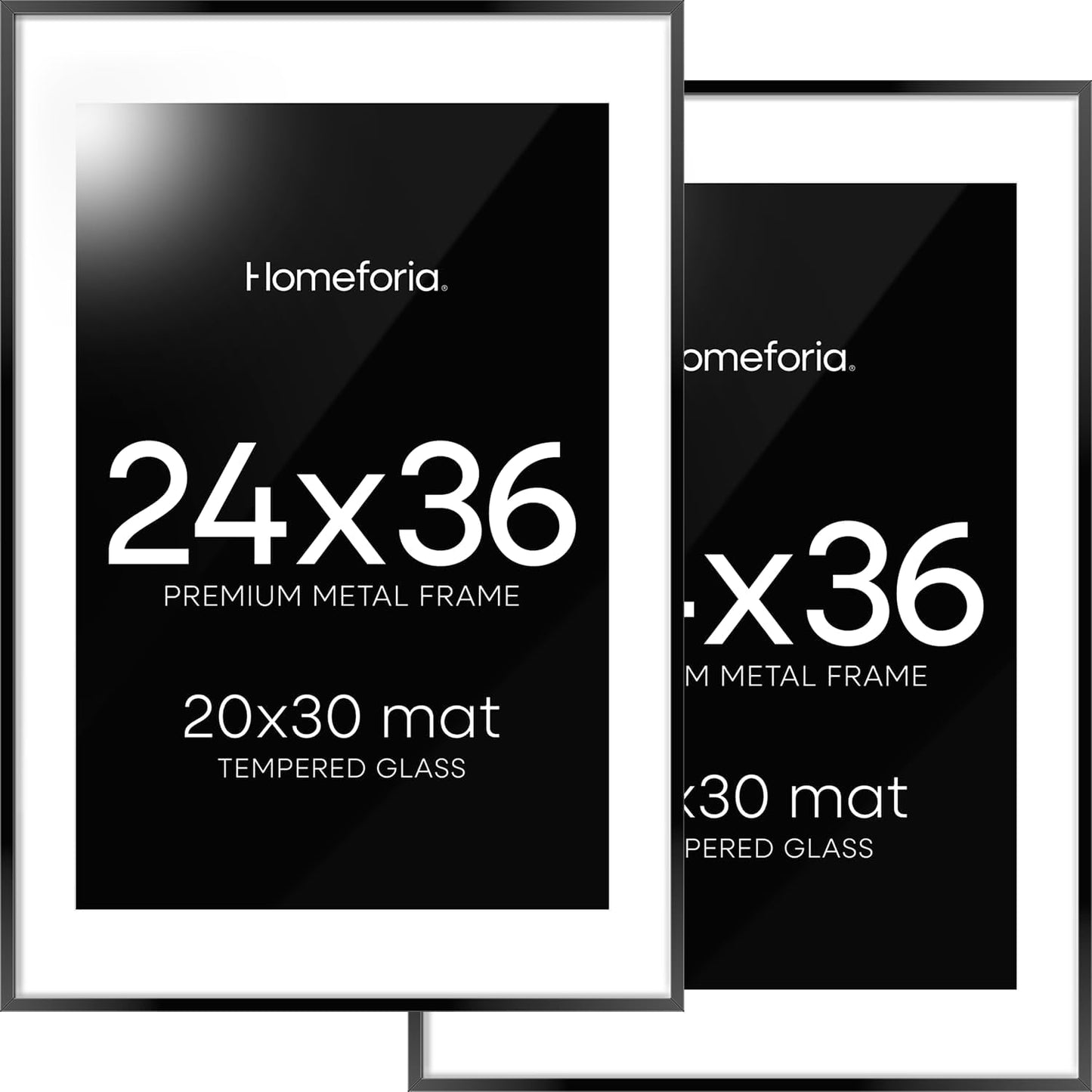 24x36 Picture Frame Black - High End Metal Poster Frame Set