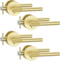 Privacy Gold Door Handles 4 Pack - Brushed Gold Privacy Levers