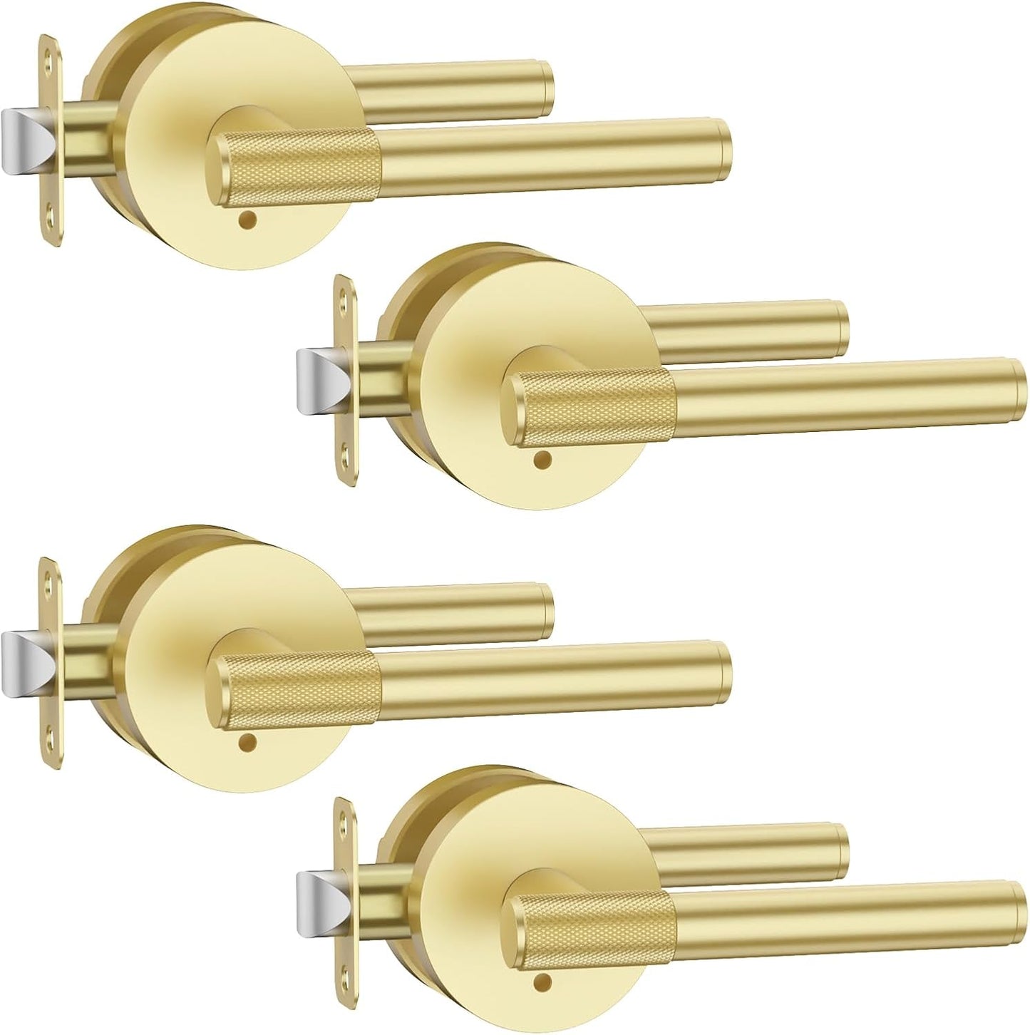 Privacy Gold Door Handles for Bedroom and Bathroom Use