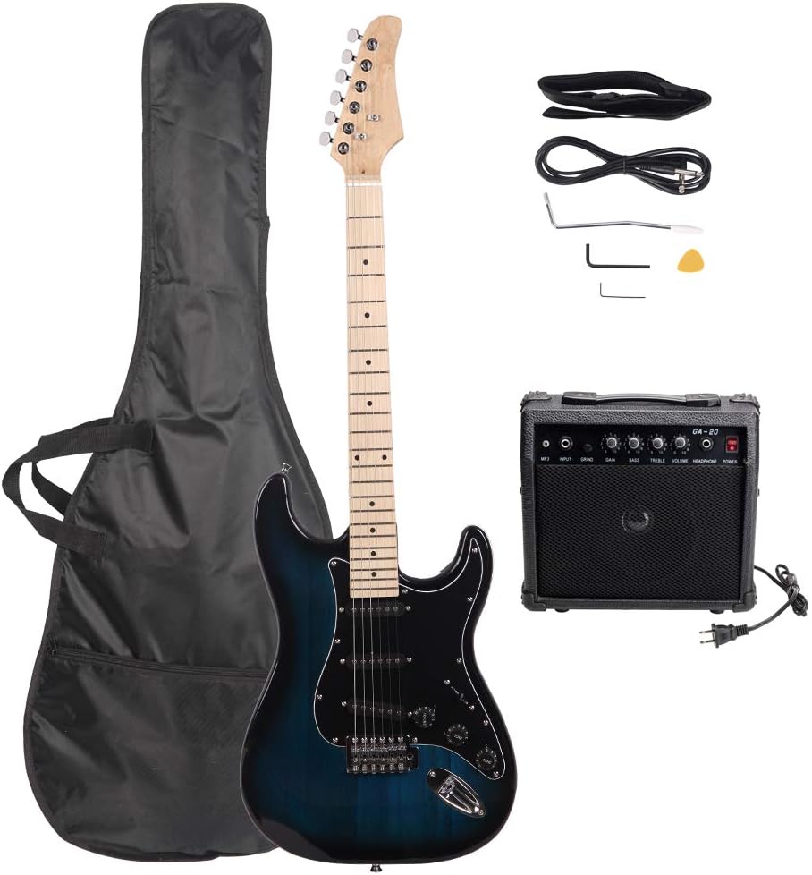 GLARRY Full Size Electric Guitar for Beginners with Accessories