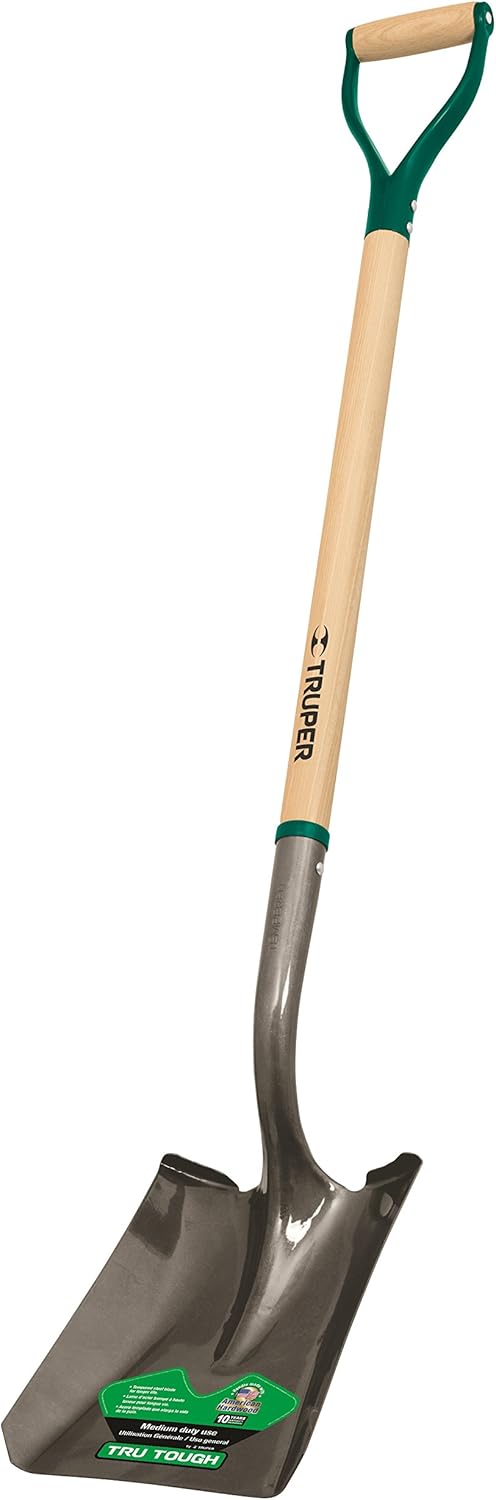 Truper 33580 Tru Tough Square Point Shovel for Durability