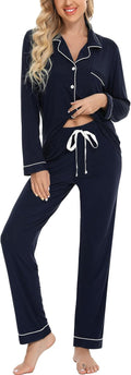 Leikar Button Up Pajama Set For Women Long Sleeve Shirt And Pants are