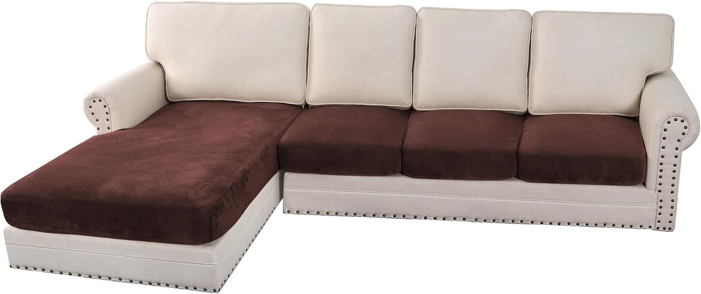H.VERSAILTEX Velvet Stretch Sectional Couch Covers for Comfort
