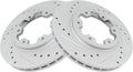 TRQ Front Brake Rotor Set G Coated Vented Drilled and Slotted