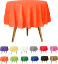 Orange Disposable Plastic Tablecloth for Round Tables - 84 in Pack
