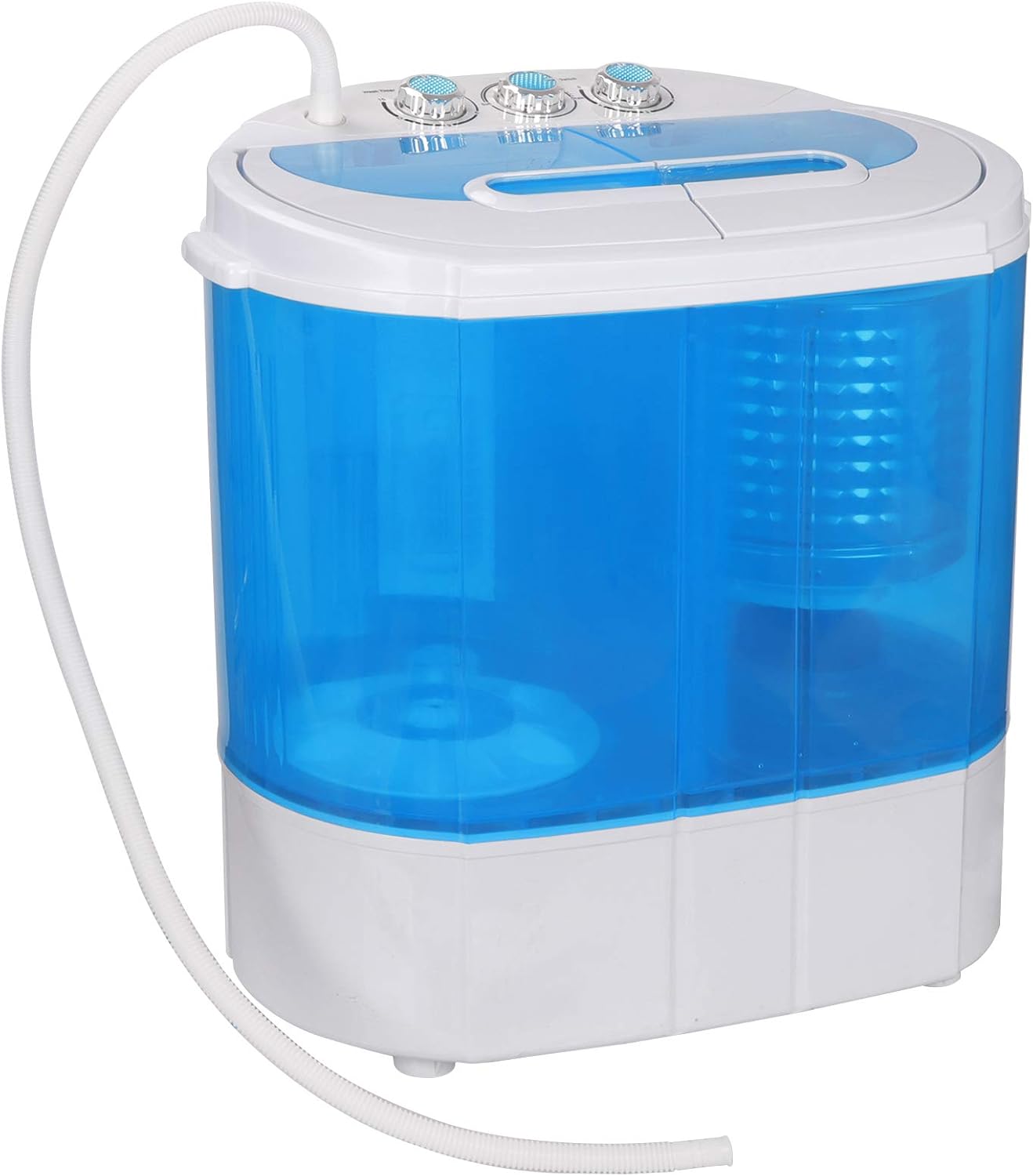 ZENY Portable Mini Twin Tub Washer & Spin Dryer - 9.9lbs Capacity, Dorm-Friendly Blue