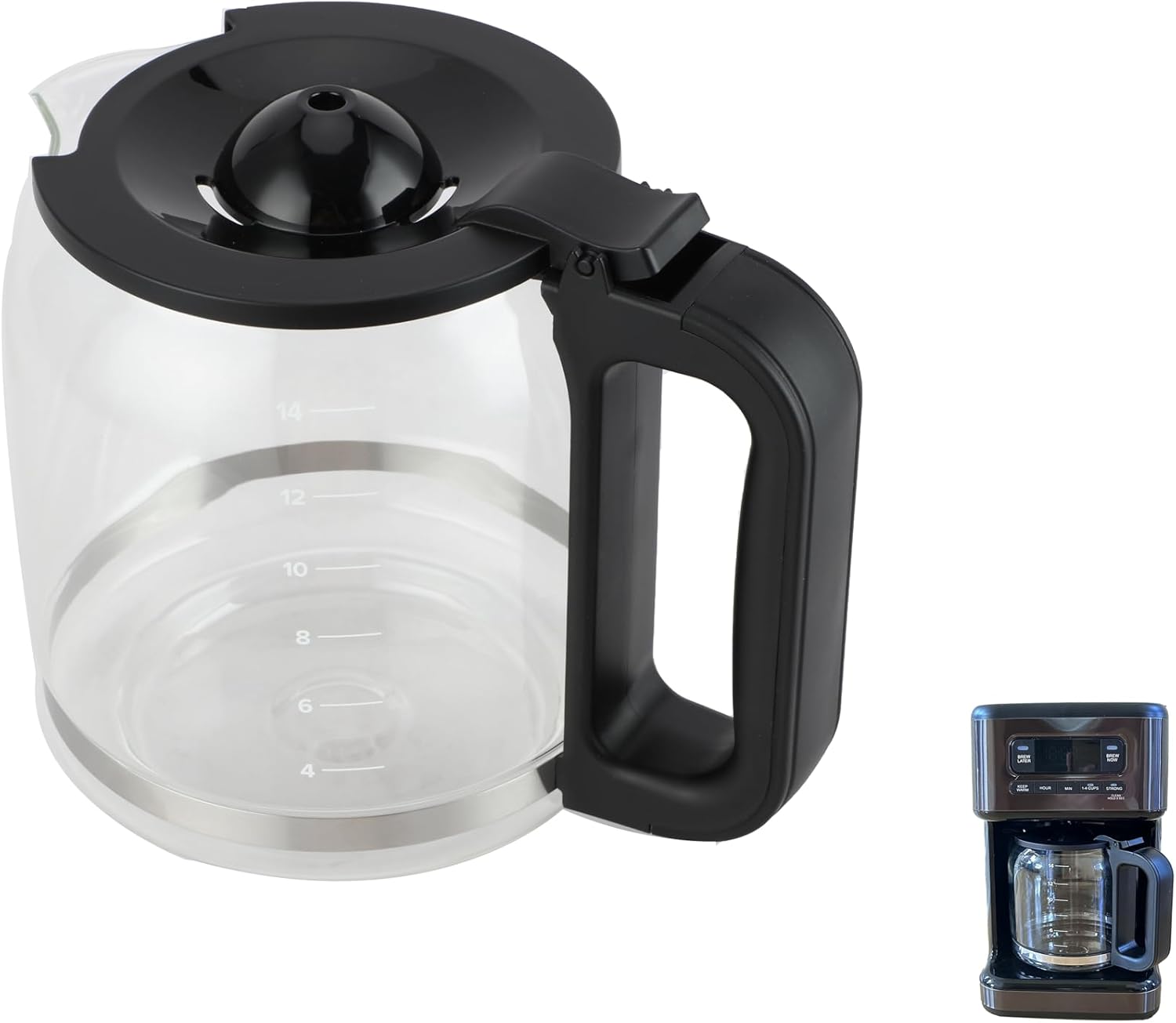 CupSync 14-Cup Coffee Maker Pot - BPA-Free & Heat-Resistant