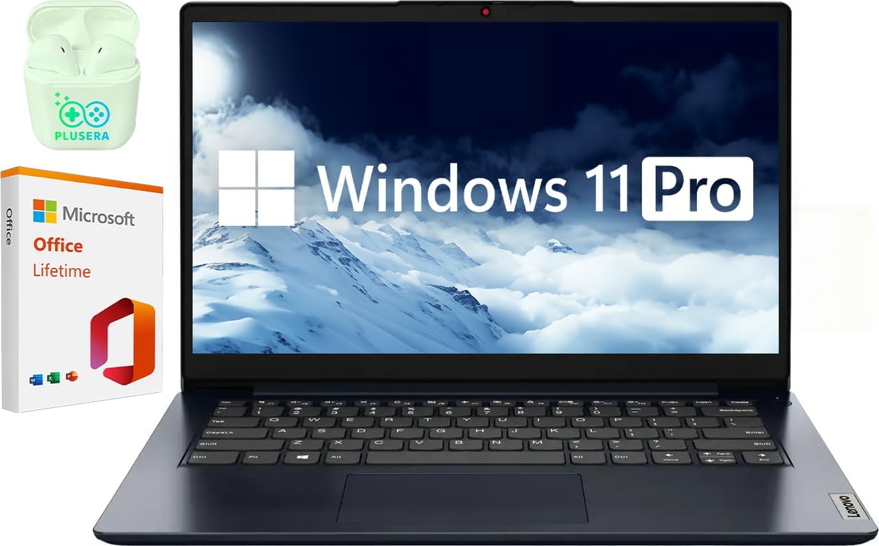 Lenovo 14 Essential Business Laptop: Fast Performance, Windows 11 Pro & Office Suite