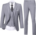 Mens Suit Solid Two Button Slim Fit 3-Piece Suit Set - Slim Formal Fit