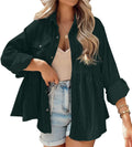 Womens Corduroy Peplum Shirts Tops Cute Long Sleeve Button Down Casual