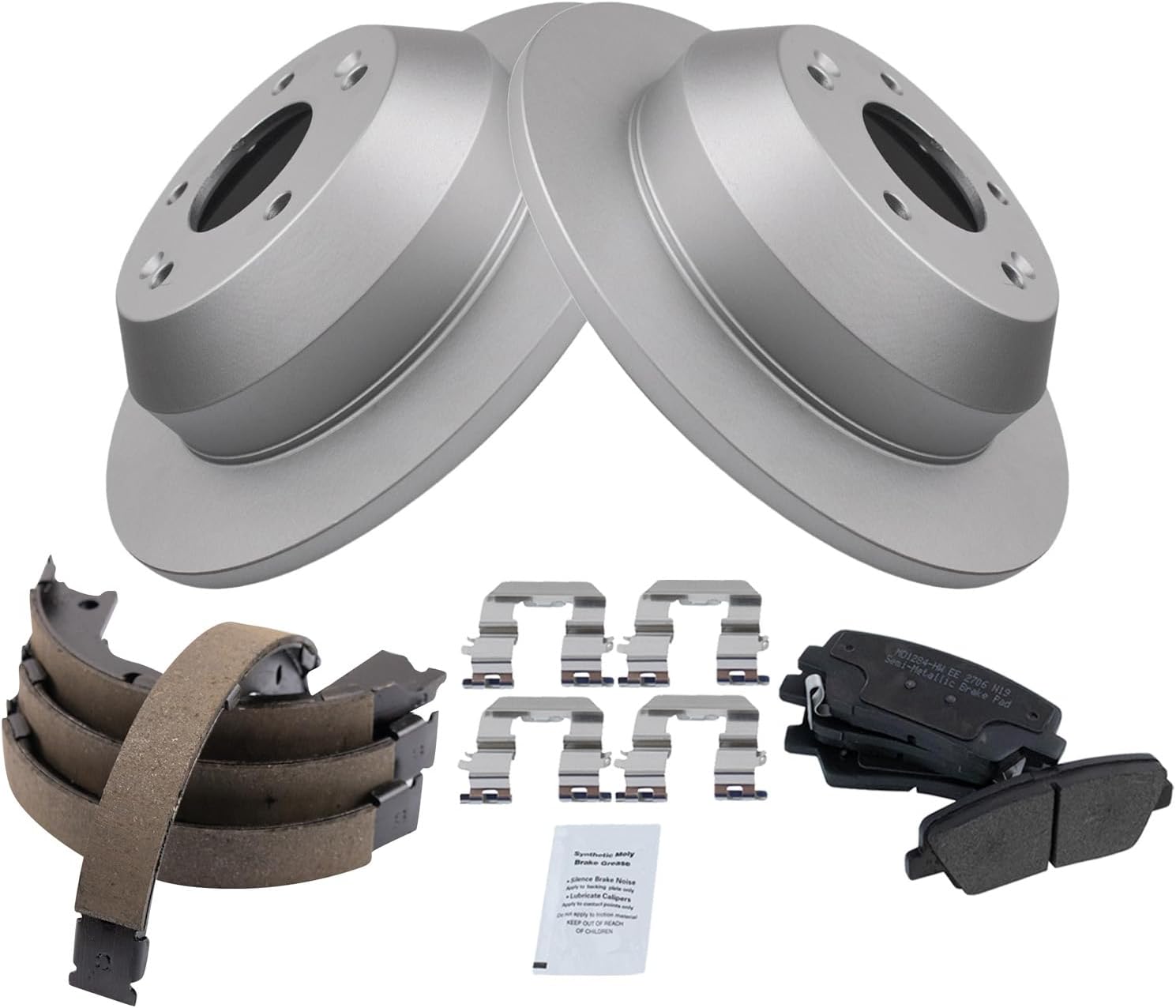 TRQ Rear Brake Pad & Rotor Kit for Hyundai Santa Fe & Kia Sorento