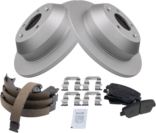 TRQ Rear Brake Pad & Rotor Kit for Hyundai Santa Fe & Kia Sorento
