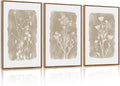 Botanical Farmhouse Wall Art Set - Framed Boho Plant Triptych