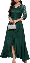 Stylish Hi-Lo Floral Lace Dress for Wedding Guests and Events