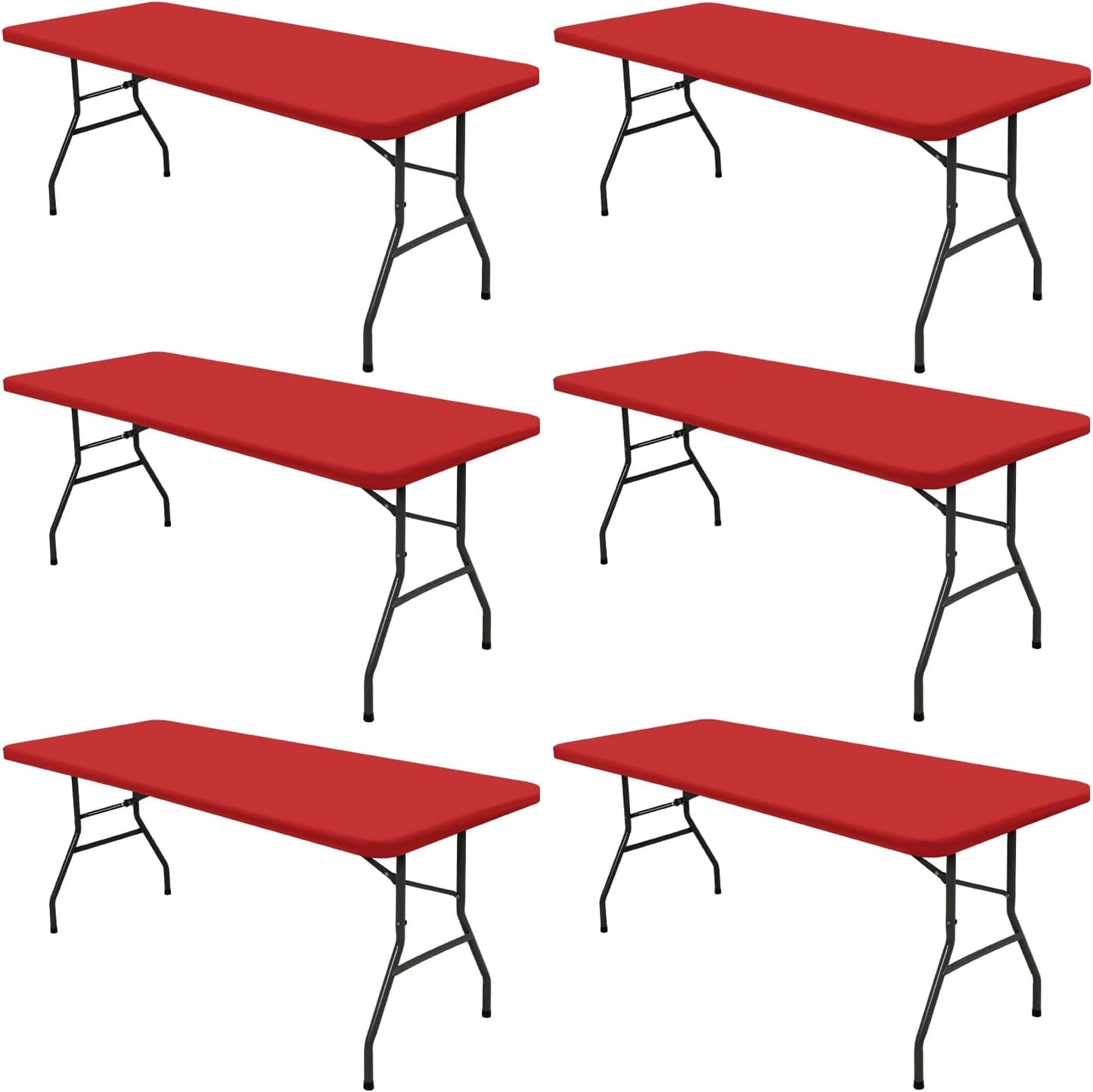 6 Pack Waterproof Stretch Table Covers for 8 Foot Tables
