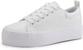 JABASIC Women Lace Up Platform Sneakers - Comfortable Casual Walking